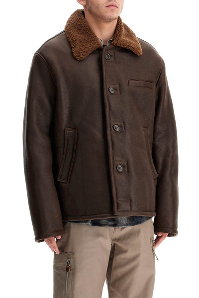 alaska shearling jacket M4249AR RUSTIC GRAIN BROWN SHEARLING