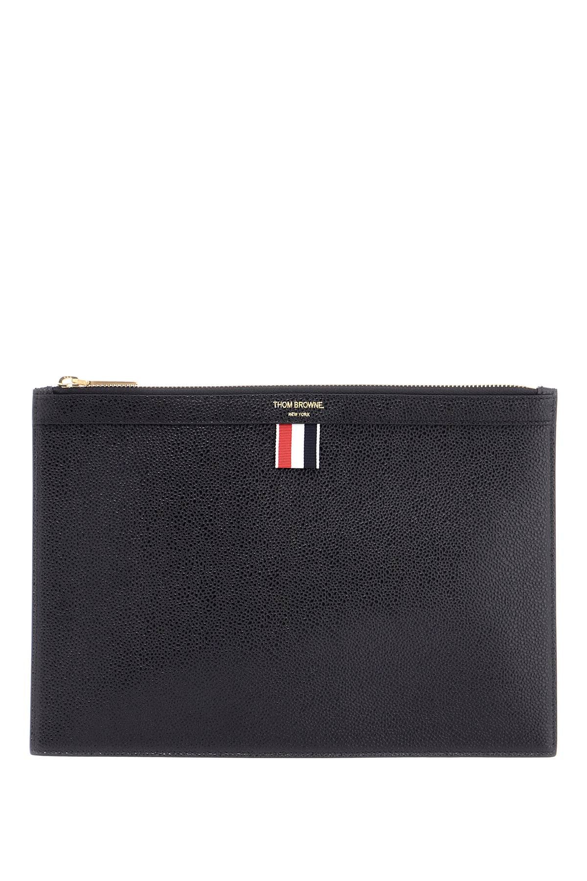 THOM BROWNE leather small document holder MAC019L 00198 BL | Italystation.com - Shop Now at italystation.com