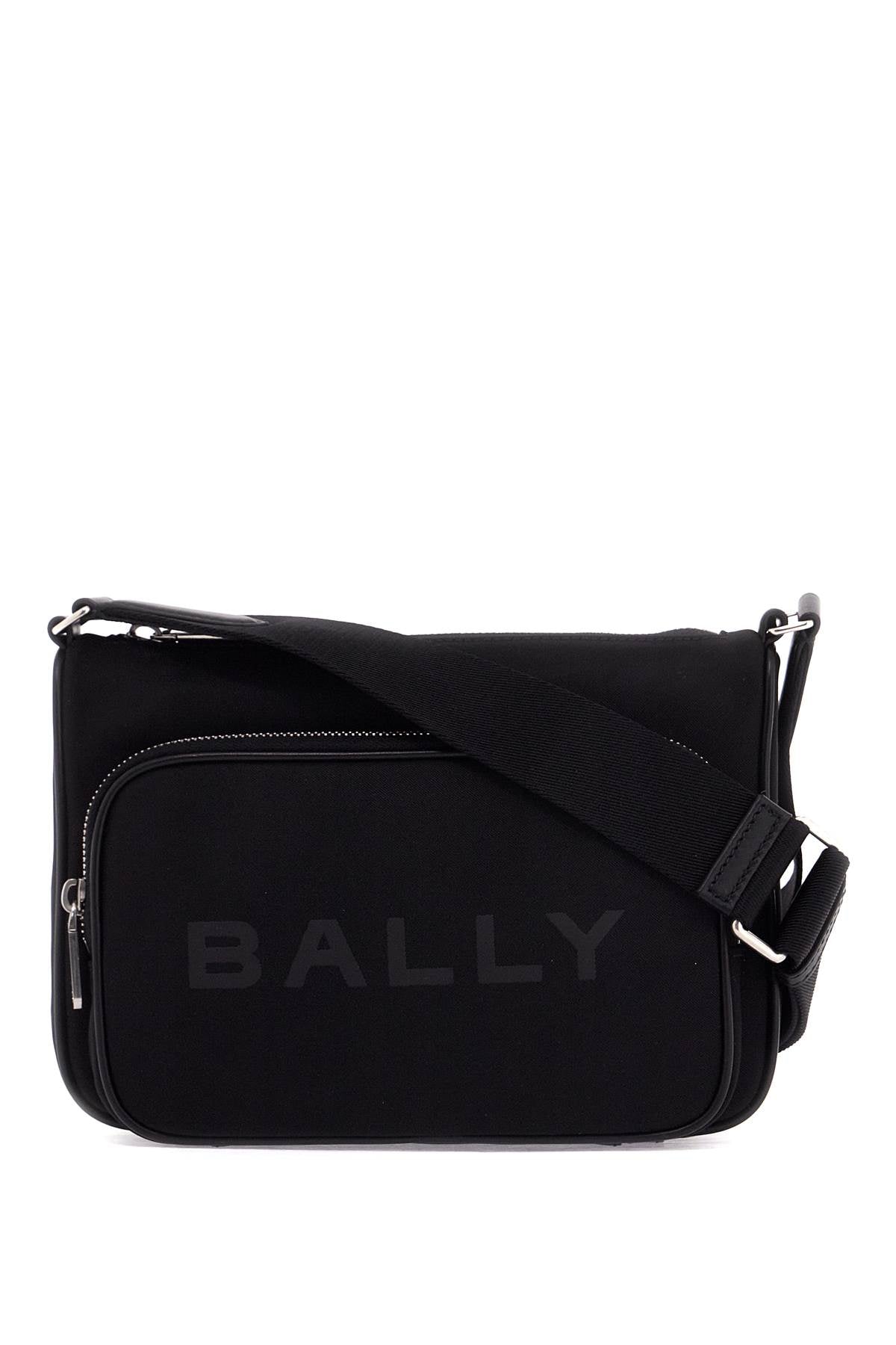 nylon shoulder bag with adjustable strap MAC02K NY284 BLACK+PALLADIO