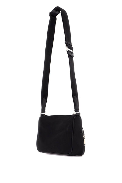 nylon shoulder bag with adjustable strap MAC02K NY284 BLACK+PALLADIO