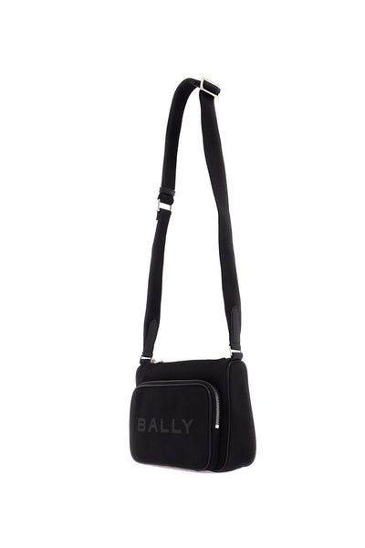 nylon shoulder bag with adjustable strap MAC02K NY284 BLACK+PALLADIO