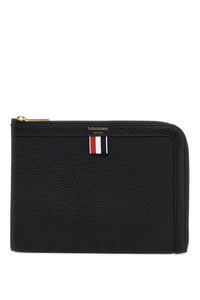 "embossed leather pouch MAC072A L0090 BLACK