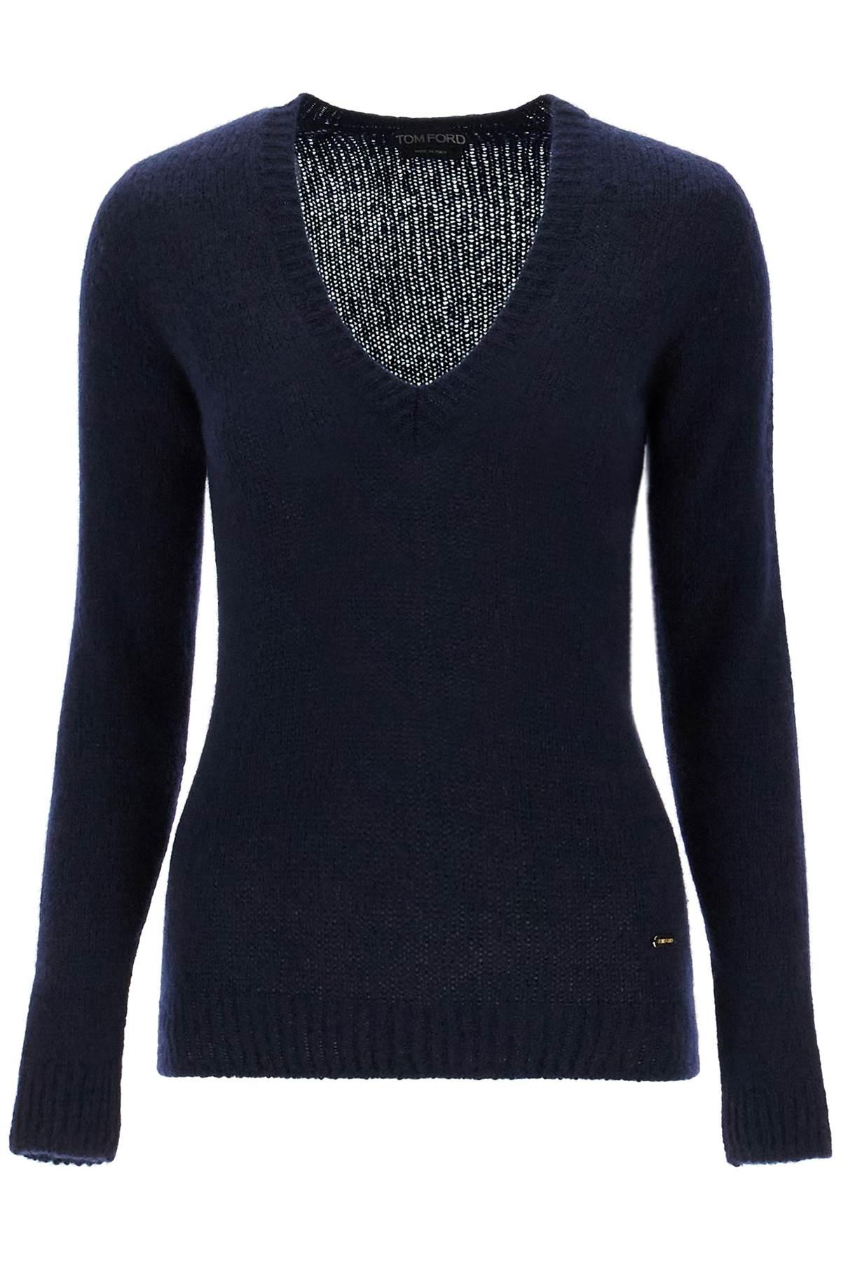 regular fit v-neck pullover sweater. MAK1338 YAX755 NIGHT INDIGO