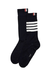 long 4-bar lightweight cotton socks MAS022B 01690 BLACK