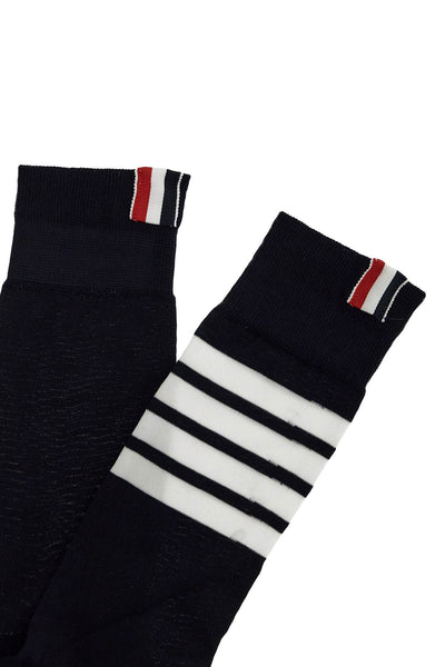 long 4-bar lightweight cotton socks MAS022B 01690 BLACK