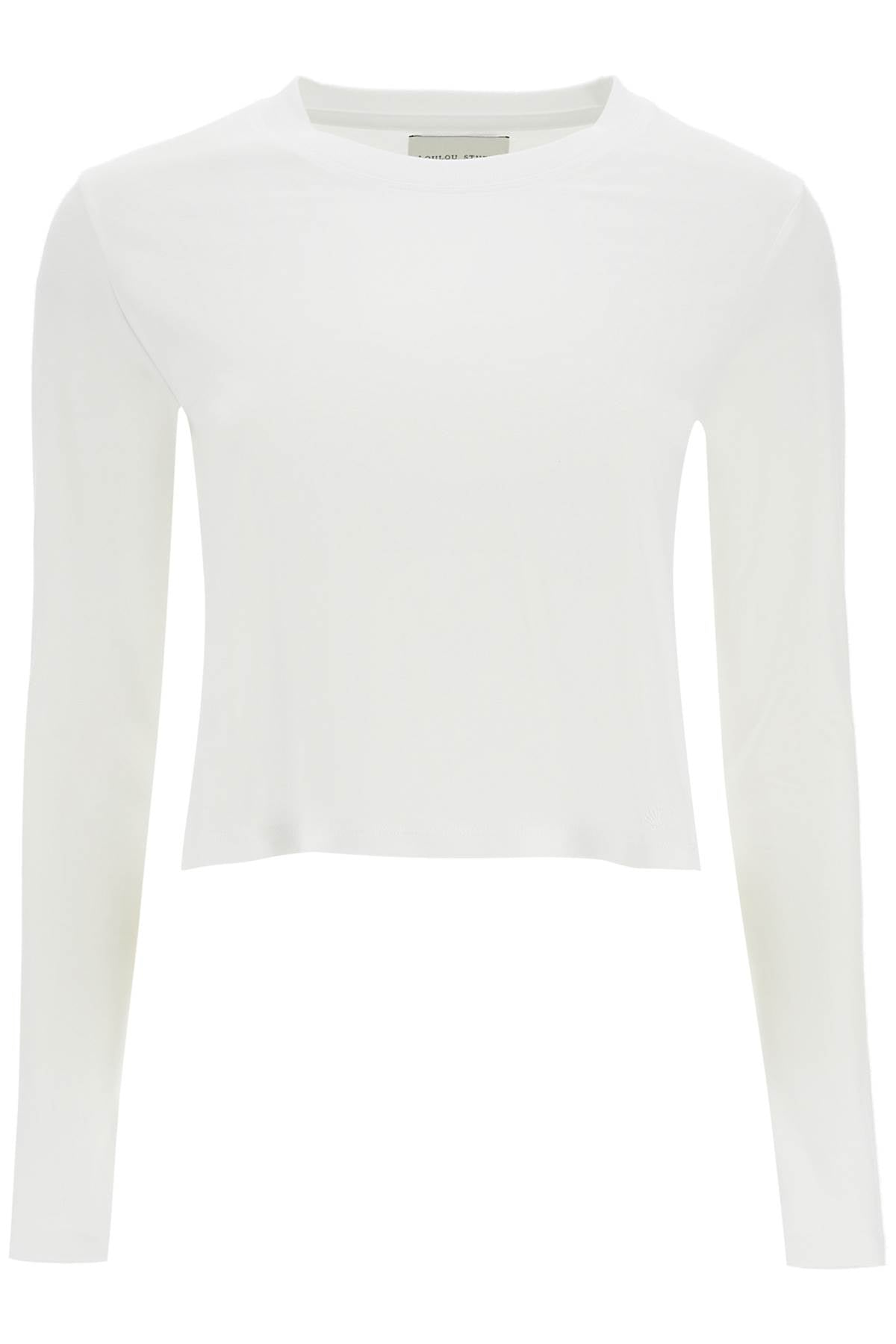 cropped long sleeve t-shirt white in organic cotton MASAL WHITE