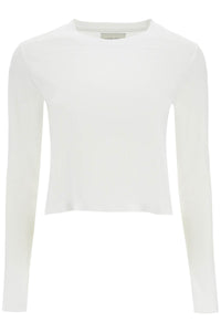 cropped long sleeve t-shirt white in organic cotton MASAL WHITE