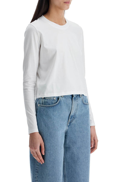 cropped long sleeve t-shirt white in organic cotton MASAL WHITE