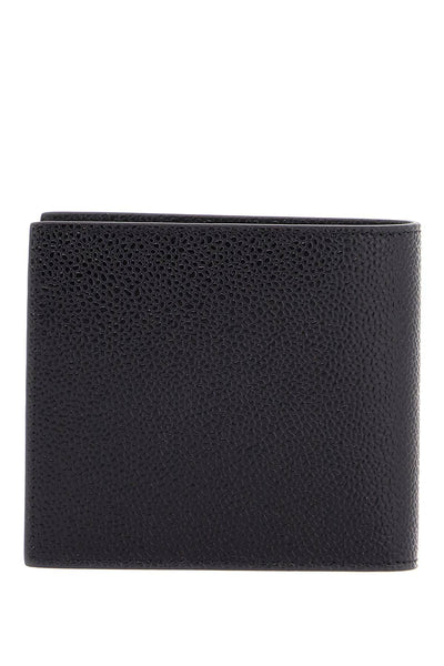 compact black pebble grain leather wallet with fold closure MAW023A 00198 BLACK