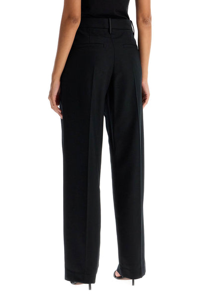 loose straight pants with embell MD588P8731 NERO