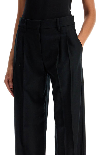 loose straight pants with embell MD588P8731 NERO