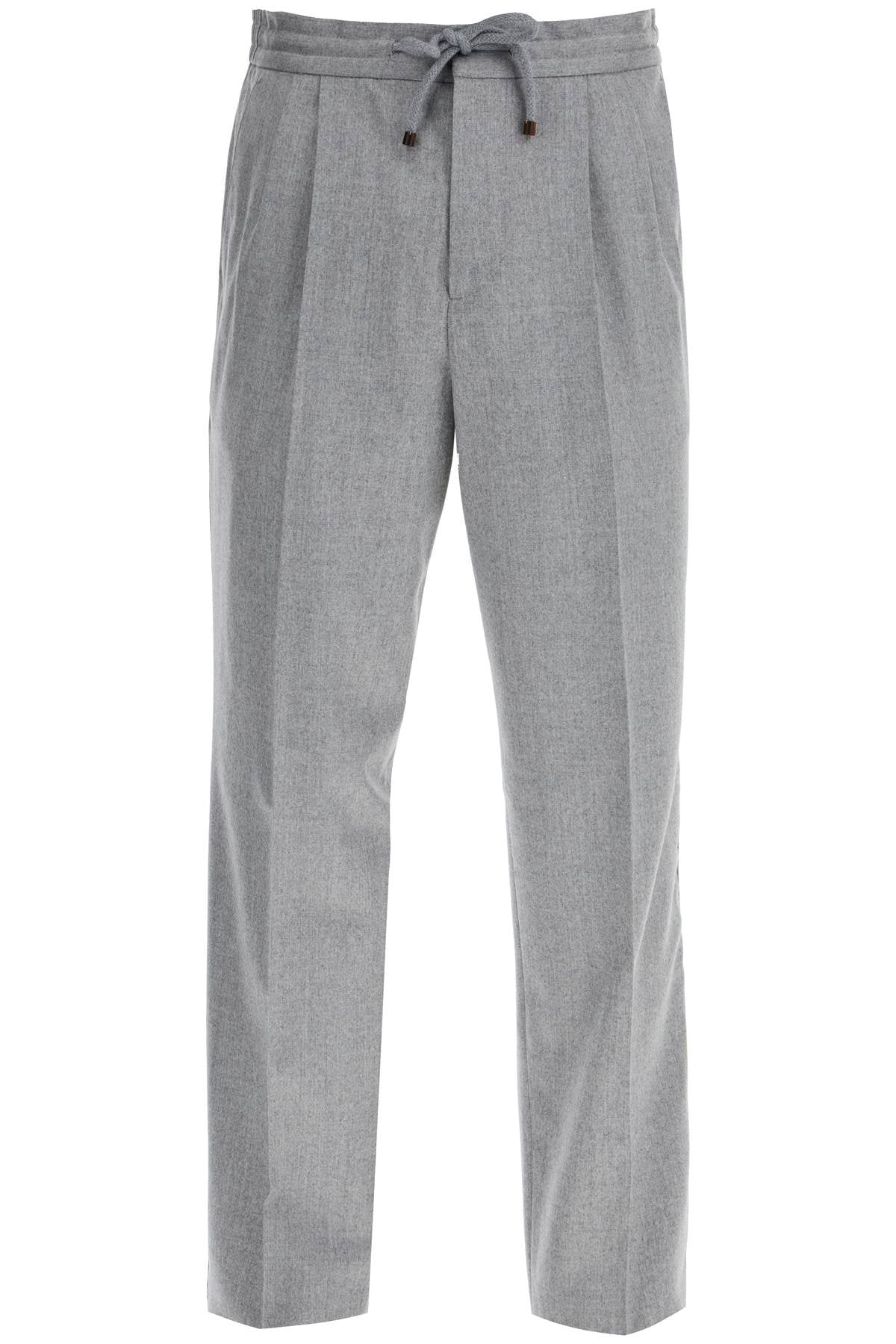 wool flannel leisure fit pants in ME226E1710 GRIGIO PERLA