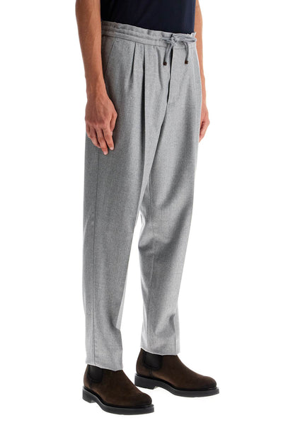 wool flannel leisure fit pants in ME226E1710 GRIGIO PERLA