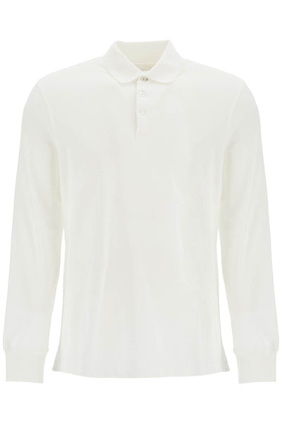 long-sleeved piqué polo ME8548795 OFF WHITE