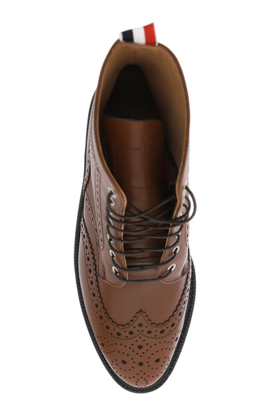 wingtip ankle boots with brogue details MFB204AL0063 MED BROWN