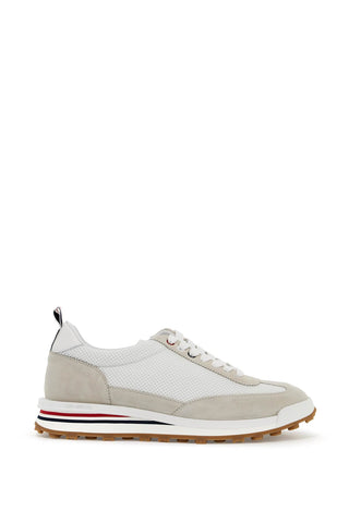 mesh and suede leather sneakers in 9 MFD180A 03050 WHITE