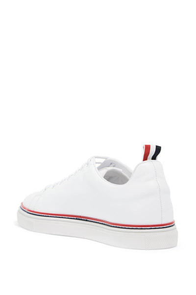 smooth leather sneakers with tricolor detail. MFD219A 05584 WHITE