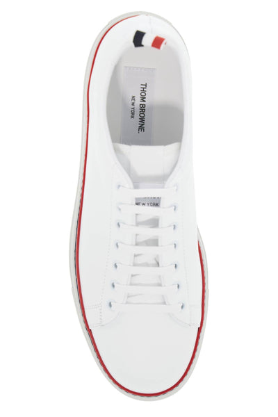 smooth leather sneakers with tricolor detail. MFD219A 05584 WHITE