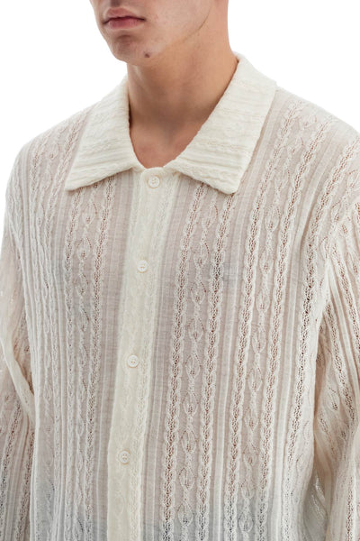 "riku merino wool shirt MFW24RIKU PURE WHITE