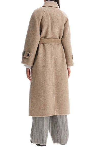 wool and cashmere coat with belt MG5009855 BROWN/PANAMA