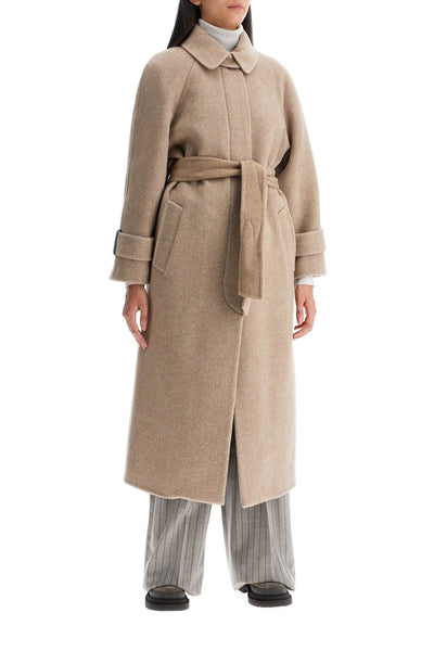 wool and cashmere coat with belt MG5009855 BROWN/PANAMA