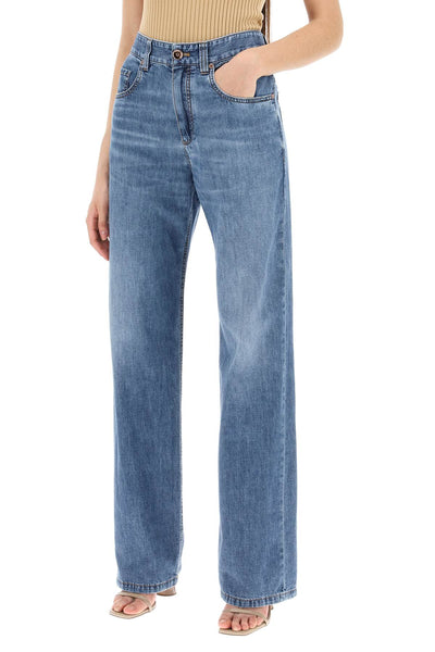 loose cotton denim jeans in nine words MH192P5808 BLU VINTAGE DENIMCON BAFFI
