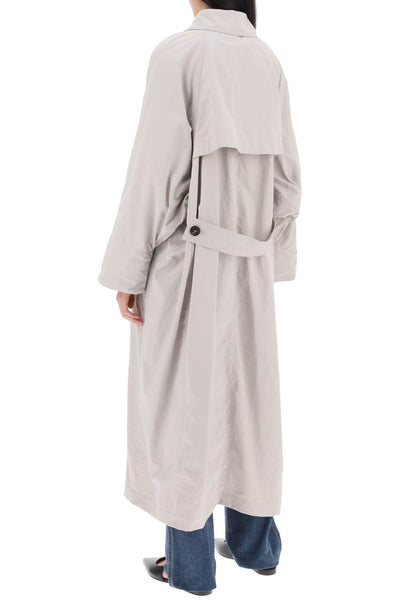 Brunello cucinelli double-breasted trench coat with shiny cuff details MH5739795 QUARZO