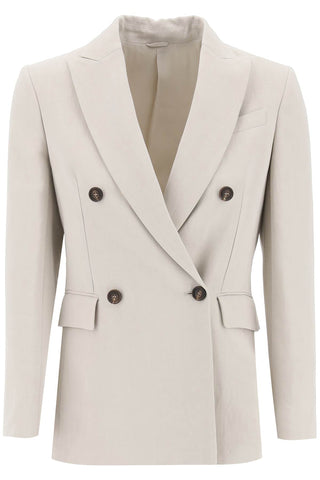 Brunello cucinelli twill jacket with monile detail MH5792350 QUARZO