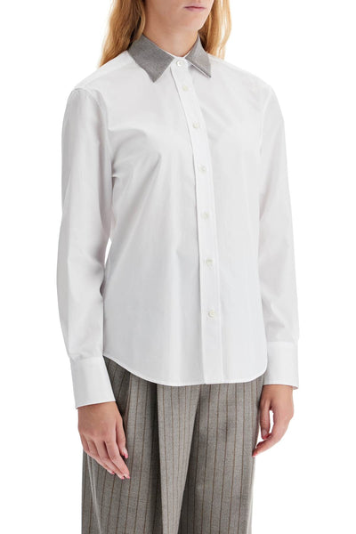 "shirt with beaded collar MH772NL906 BIANCO