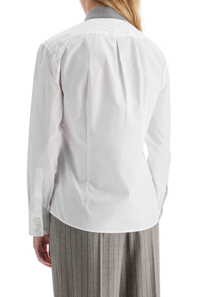 "shirt with beaded collar MH772NL906 BIANCO