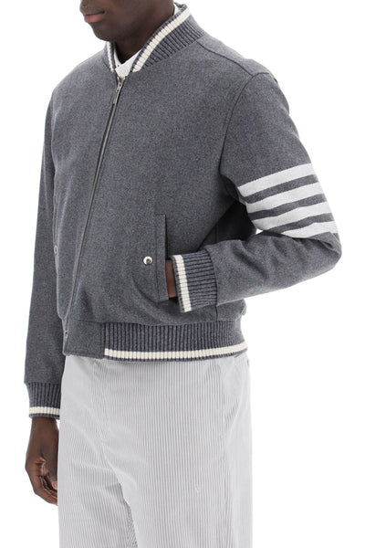 4-bar varsity jacket in wool mel MJO030AF0522 MED GREY