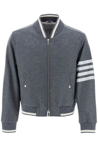 4-bar varsity jacket in wool mel MJO030AF0522 MED GREY