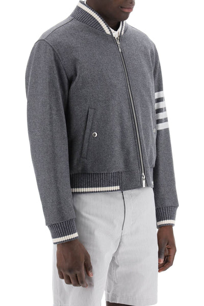 4-bar varsity jacket in wool mel MJO030AF0522 MED GREY