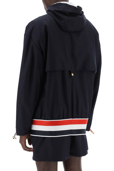 "lightweight wool anorak with tr MJO213A00626 NAVY