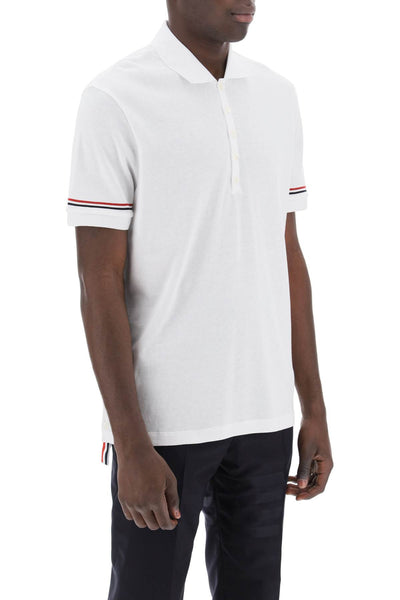 tricolor intarsia polo shirt MJP193AJ0129 WHITE