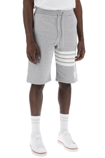 THOM BROWNE 4-bar sweat shorts MJQ012H 00535 LIGHT GREY | Italystation.com - Shop Now at italystation.com