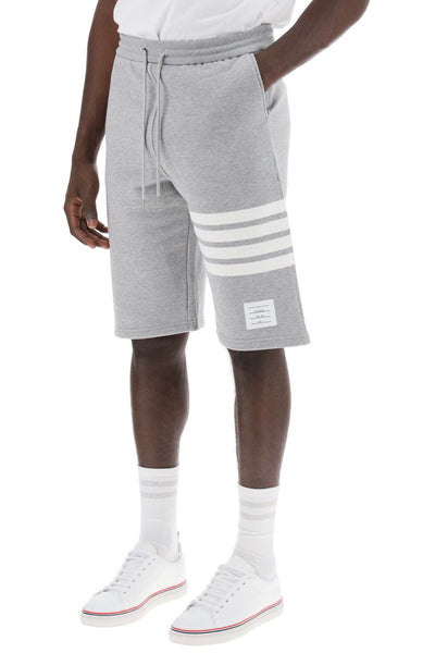 THOM BROWNE 4-bar sweat shorts MJQ012H 00535 LIGHT GREY | Italystation.com - Shop Now at italystation.com