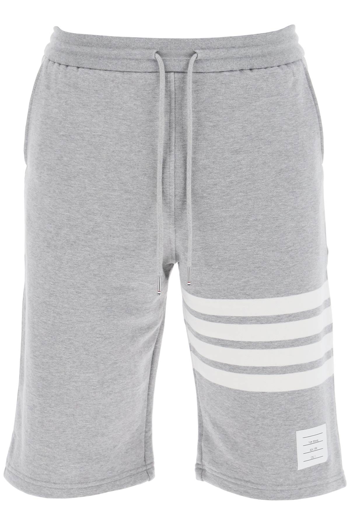 THOM BROWNE 4-bar sweat shorts MJQ012H 00535 LIGHT GREY | Italystation.com - Shop Now at italystation.com