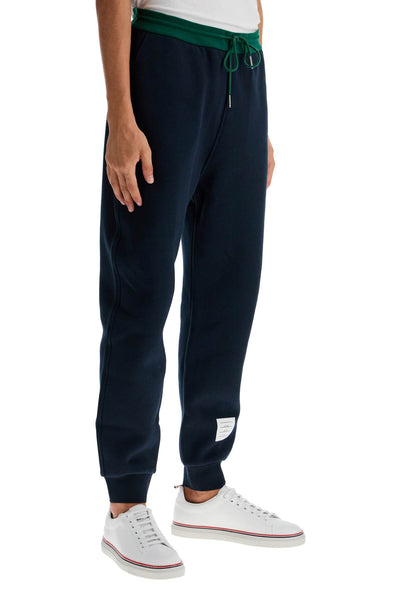 color block fleece joggers for men MJQ206A J0154 NAVY