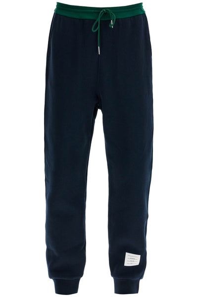 color block fleece joggers for men MJQ206A J0154 NAVY