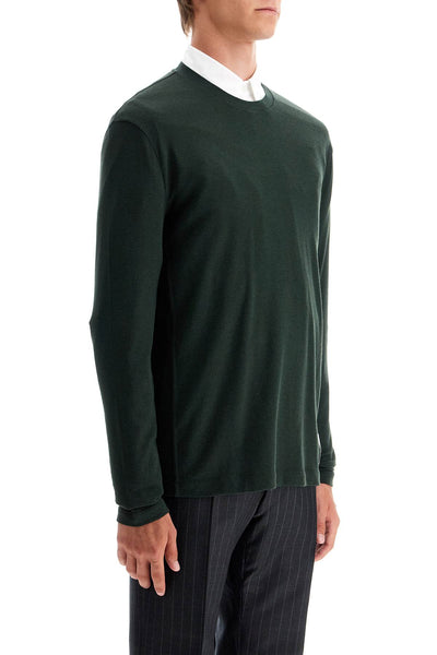 long-sleeved wool jersey t-shirt for men MJS218A J0149 GREEN