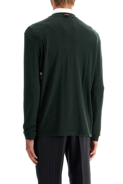 long-sleeved wool jersey t-shirt for men MJS218A J0149 GREEN