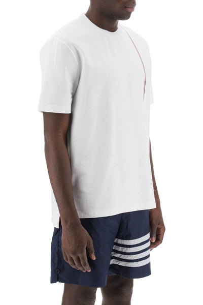 crewneck t-shirt with tricolor intarsia MJS252AJ0138 WHITE