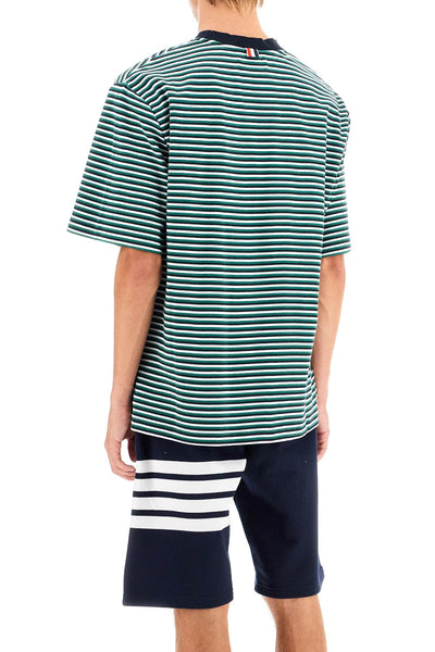 striped oversized jersey t-shirt MJS265A J0159 NAVYGREENWHITE