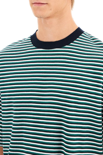 striped oversized jersey t-shirt MJS265A J0159 NAVYGREENWHITE