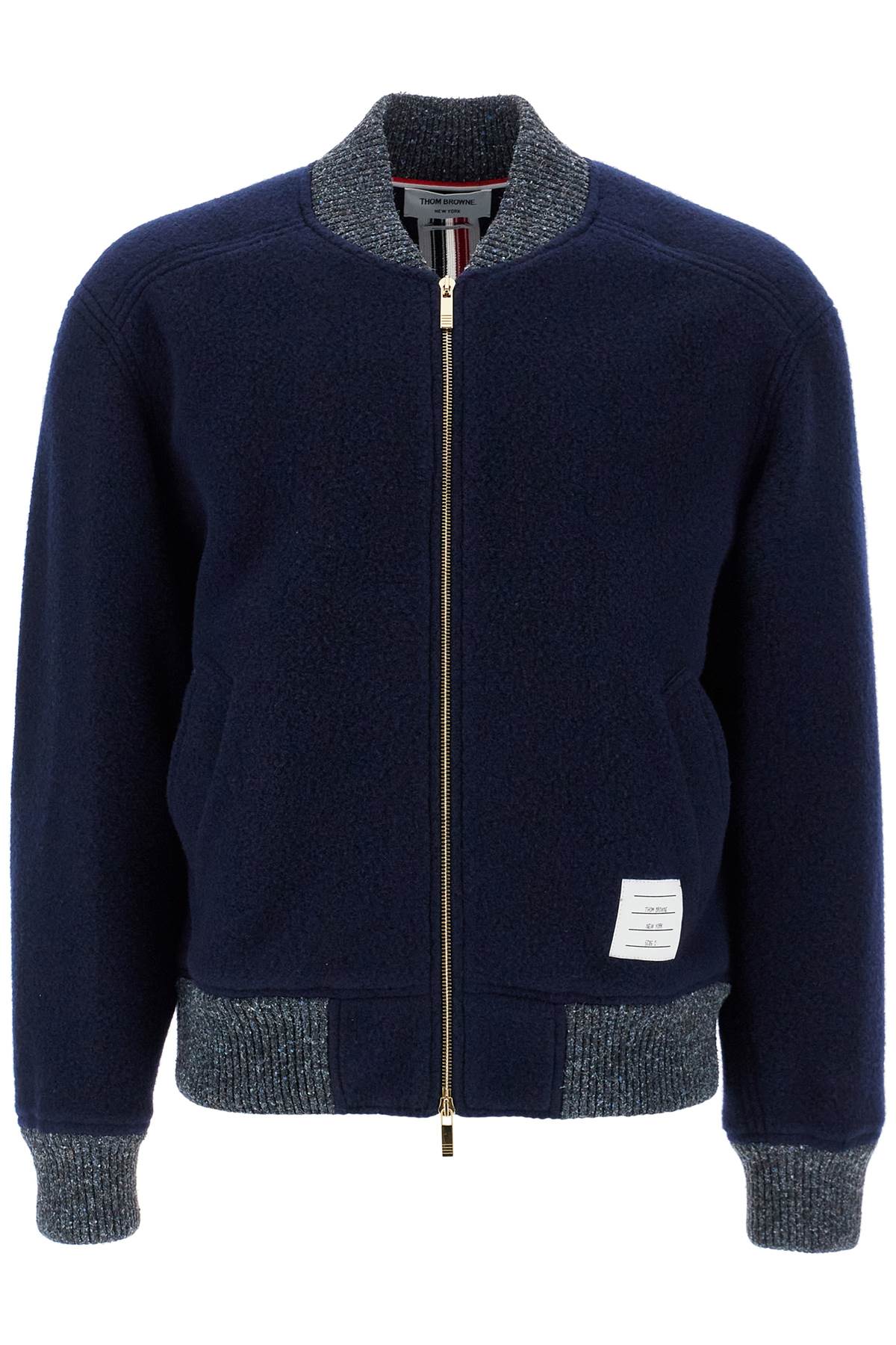 woolen fleece bomber jacket MJT395A J0100 NAVY