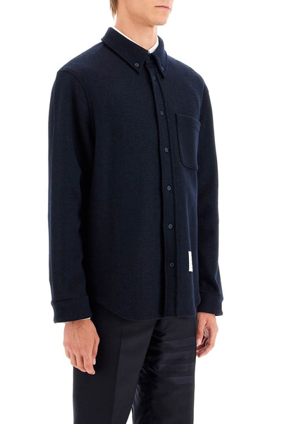 herringbone wool blend overshirt MJT495A J0160 NAVY