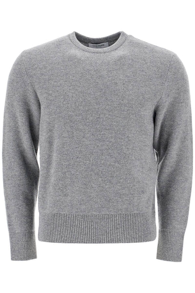 wool piqué crewneck pullover MKA518A Y1029 LT GREY