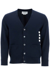 THOM BROWNE 4-bar cotton cardigan for MKC581A Y3043 NAVY | Italystation.com - Shop Now at italystation.com