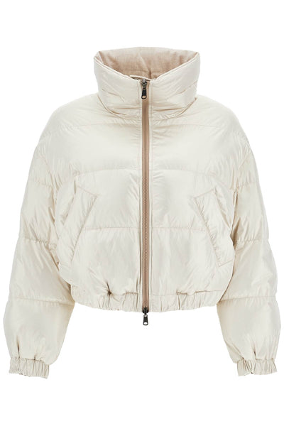 "sparkling canvas down jacket with mon ML1597927 PLATINO